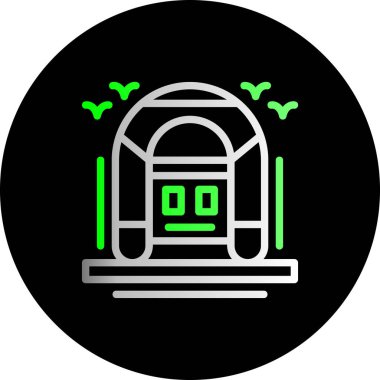 Bir bina simgesinin vektör illüstrasyonu