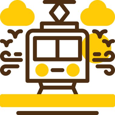 tramvay web simgesi basit illüstrasyon