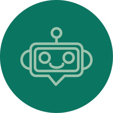 Benzersiz Robot Vektör Satırı Simgesi