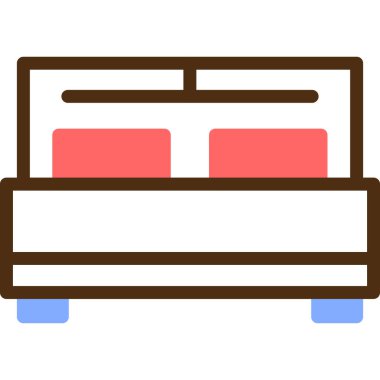 yatak modern simgesi, vektör illüstrasyonu