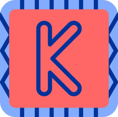 K harfinin vektör çizimi