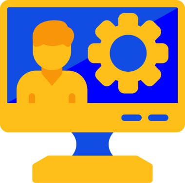 iş yönetimi dairesi simgesi düz stil