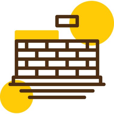 Tuğla duvar simge vektör çizim