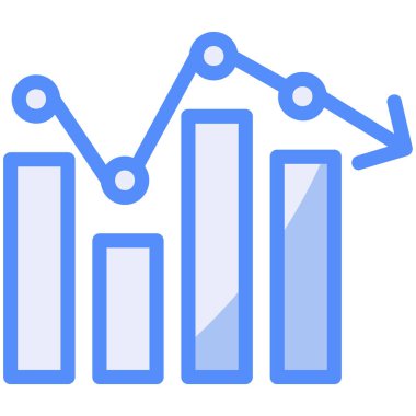 düz stil çubuk grafik simgesi