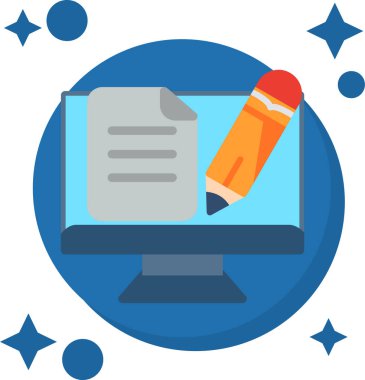 kağıt sayfa vektör illüstrasyon tasarımlı dizüstü bilgisayar ve kalem