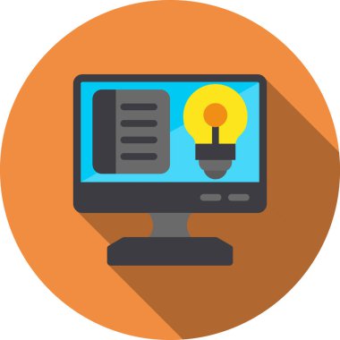 iş fikri ampul simgesi düz stil