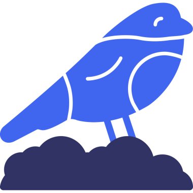 Hayvan kuş vahşi yaşam ikonu - taslak biçimi