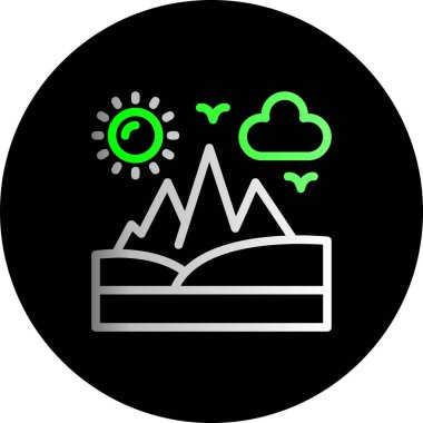 Hava durumu simgesi, bulut ve güneşin vektör çizimi, hava simgesi resminin vektör çizimi.