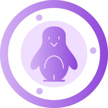 Penguen ikon vektörü. Basit resimleme