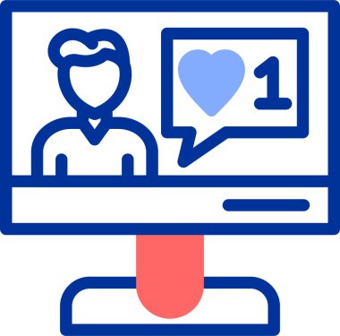 İnternette. Web simgesi basit illüstrasyon