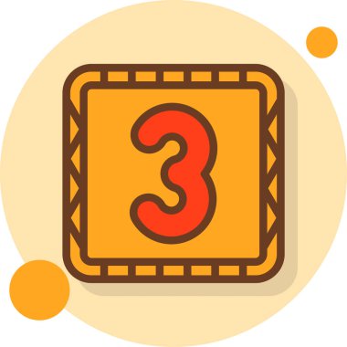 Üç numaralı simgenin vektör illüstrasyonu