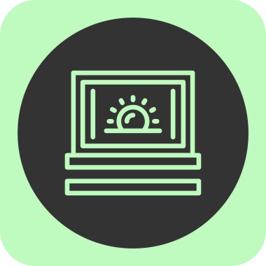 Dizüstü bilgisayar simgesi vektör çizimi