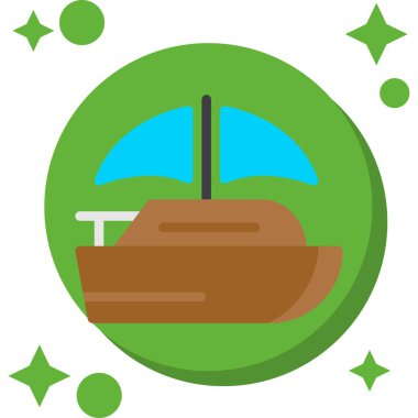 Bir tekne simgesinin vektör illüstrasyonu