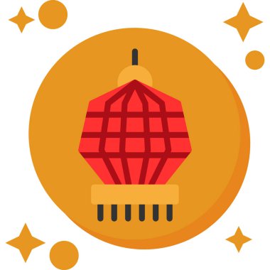 Çin 'in yeni yıl simgesi, beyaz arka planda izole edilmiş düz stil. Çince ve Asya sembolü vektör illüstrasyonu.