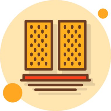 Çikolatalı pasta ikonu. Düz stil.