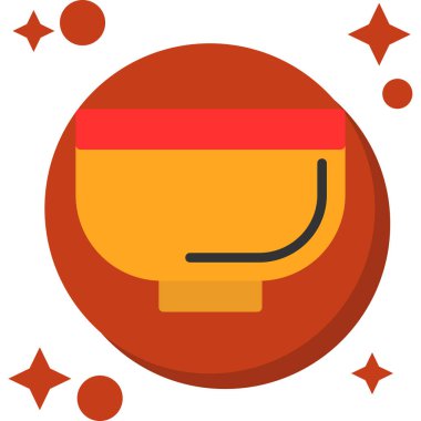 Yuvarlak bir çerçevenin bir fincan kahve ile vektör simgesi