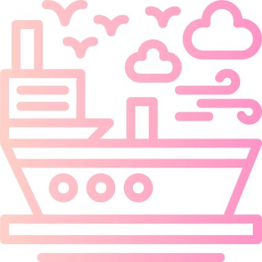 Gemi. Web simgesi basit illüstrasyon