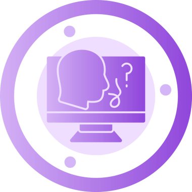 dizüstü bilgisayarı simgesi olan bir baş, vektör illüstrasyonu