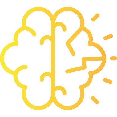 Beyin. Web simgesi basit illüstrasyon