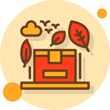 sonbahar bahçesi simgesi, vektör illüstrasyonu