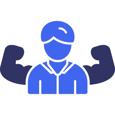 Dambıl vektör çizim tasarımlı güçlü adam