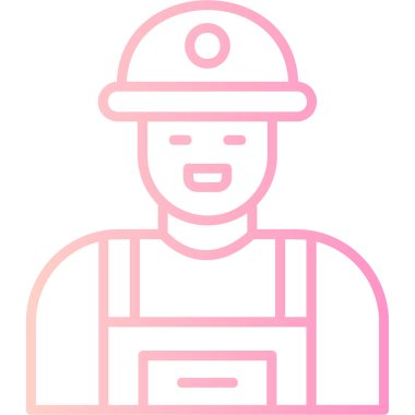 İnşaatçı. Web simgesi basit illüstrasyon