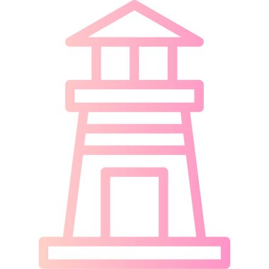 Deniz feneri. Web simgesi basit illüstrasyon