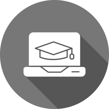 Çevrimiçi eğitim simgesi, vektör illüstrasyonu