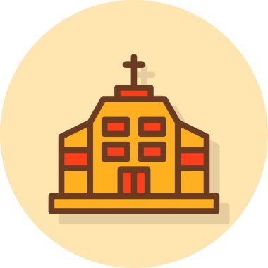 Düz stil olarak kilise ikonu inşa etmek