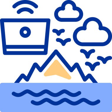 Bulut. Web simgesi basit illüstrasyon