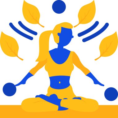 Yoga yapan bir kadının vektör çizimi