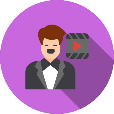 İş adamı düz simgesi, vektör illüstrasyonu.