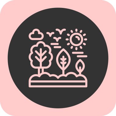 güzel bahçe çizgisi vektör simgesi