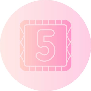 Ağ için beyaz arkaplanda izole edilmiş modaya uygun düz biçimli beş numaralı simge