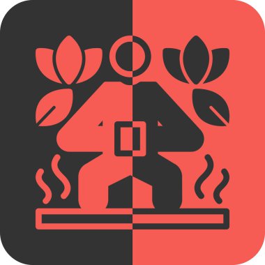 Bir şömine simgesinin vektör illüstrasyonu