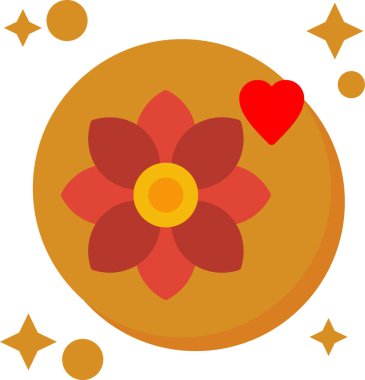 çiçek yaprakları süsleme simgesi düz stil