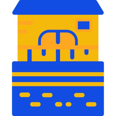 Bina. Web simgesi basit illüstrasyon