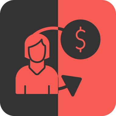 Para için. Web simgesi vektör illüstrasyonu