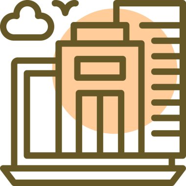 Modern yapı simgesinin vektör illüstrasyonu