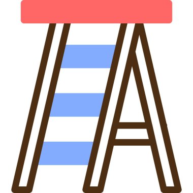 Merdiven. Web simgesi basit illüstrasyon