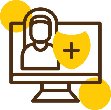 Bilgisayar monitörü. Web simgesi basit illüstrasyon