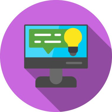 Konuşma ve vektör illüstrasyonlu ampul bilgisayarı