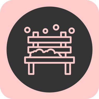 Bir yatak simgesinin vektör illüstrasyonu