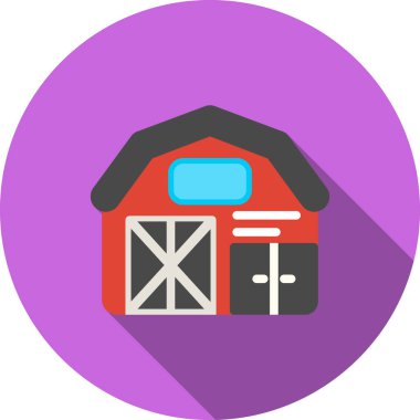 çiftlik evi düz simgesi uzun gölge tarzında