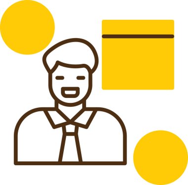 Beyaz arkaplanda izole edilmiş iş adamı simgesi ve vektör illüstrasyonu