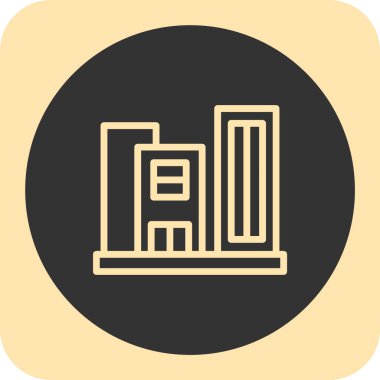 şehir web simgesi vektör illüstrasyonu