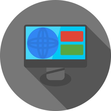 Bilgisayar monitörü. Basit resimleme