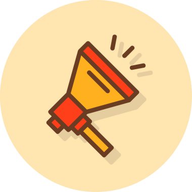 Megafon hoparlörü ikonu. düz resimleme