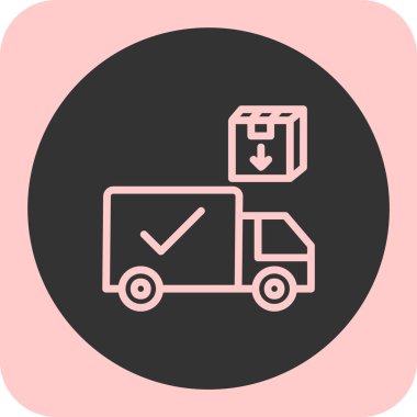 Teslimat. Web simgesi basit illüstrasyon