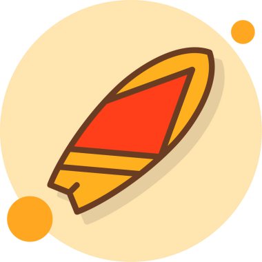 Plaj Sörf tahtası simgesi, vektör illüstrasyonu